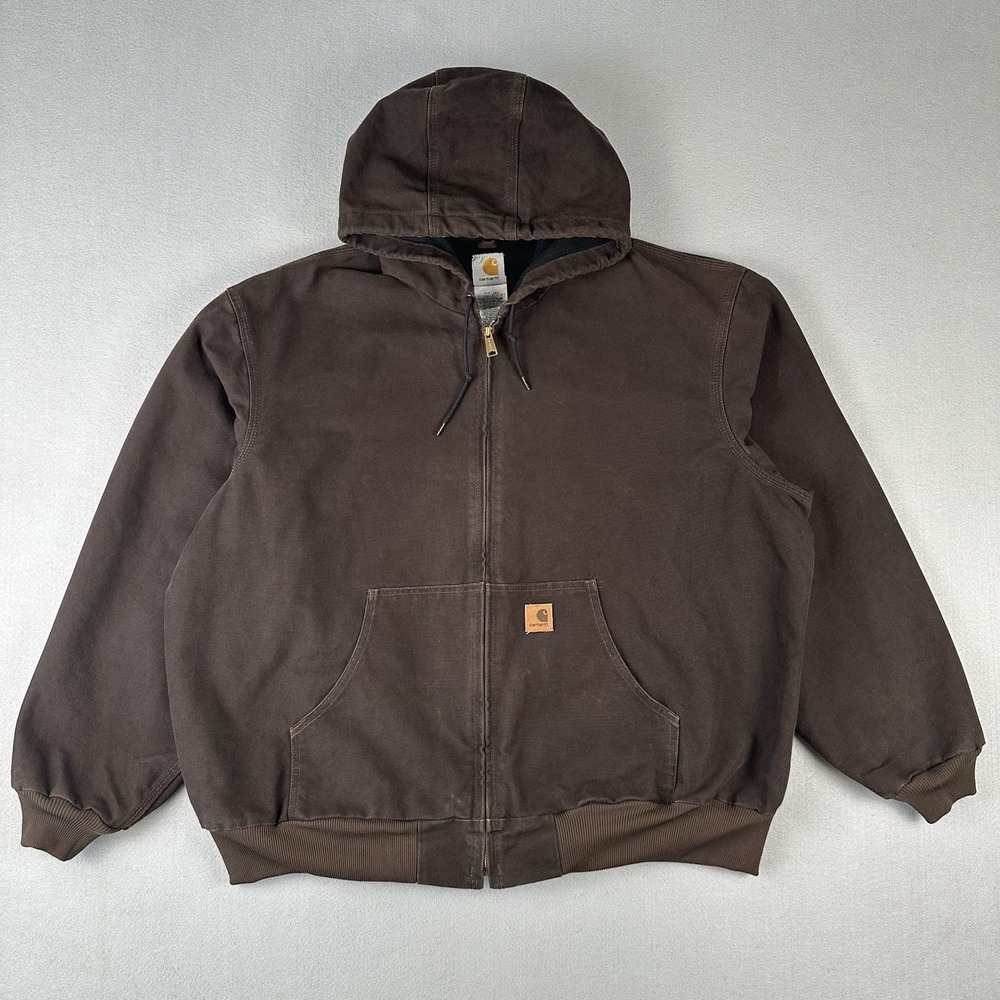 Vintage Carhartt J25‎ DKB Thermal Lined Active Jacket Dark Brown 3XL Full Zip